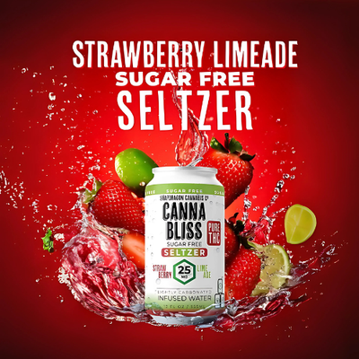 Sugar free seltzer: Strawberry Limeade Canna Bliss