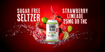 Sugar free seltzer: Strawberry Limeade Canna Bliss